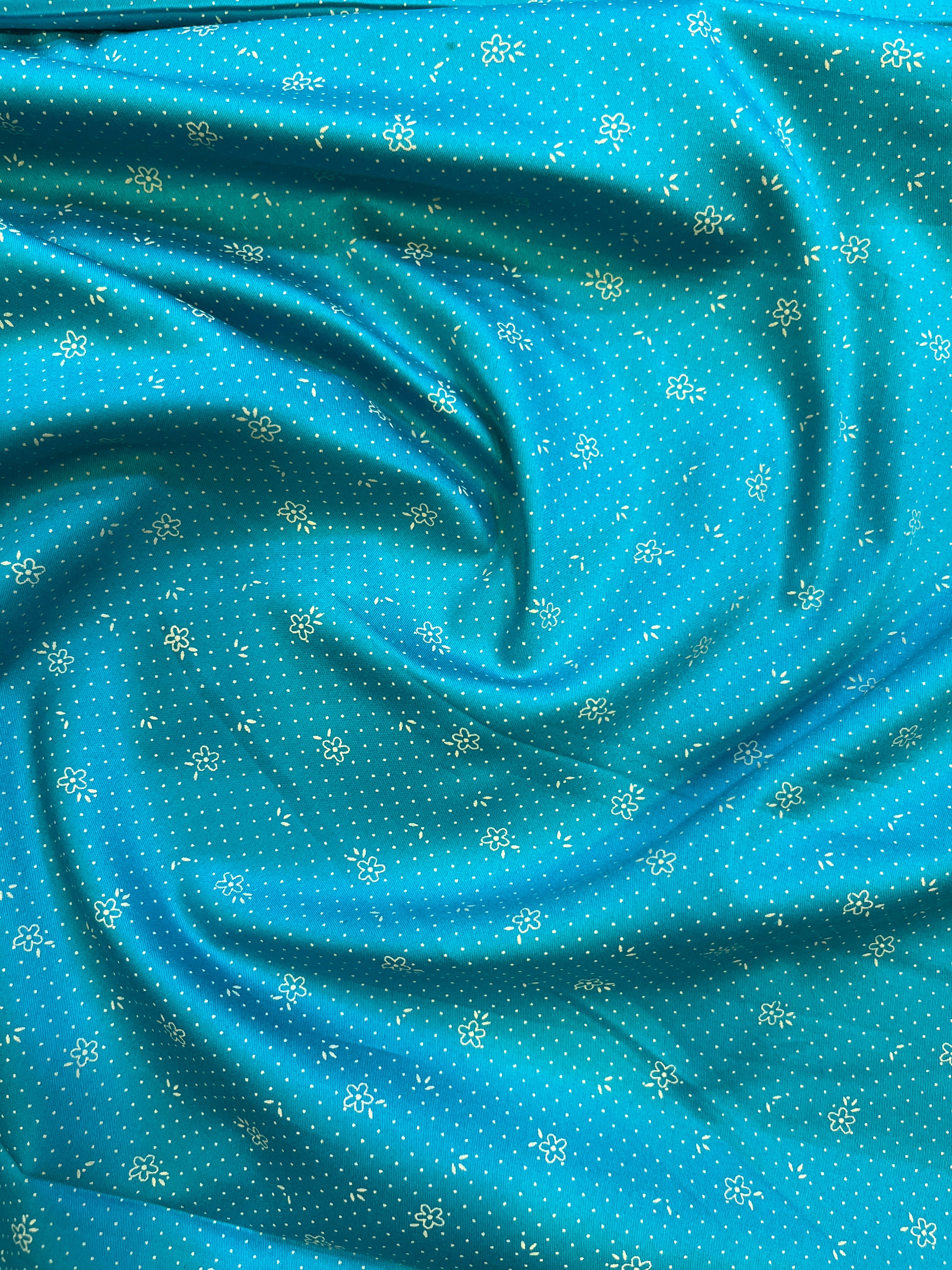 Floral Navy Blue 100% Giza Cotton Blend Printed Shirt