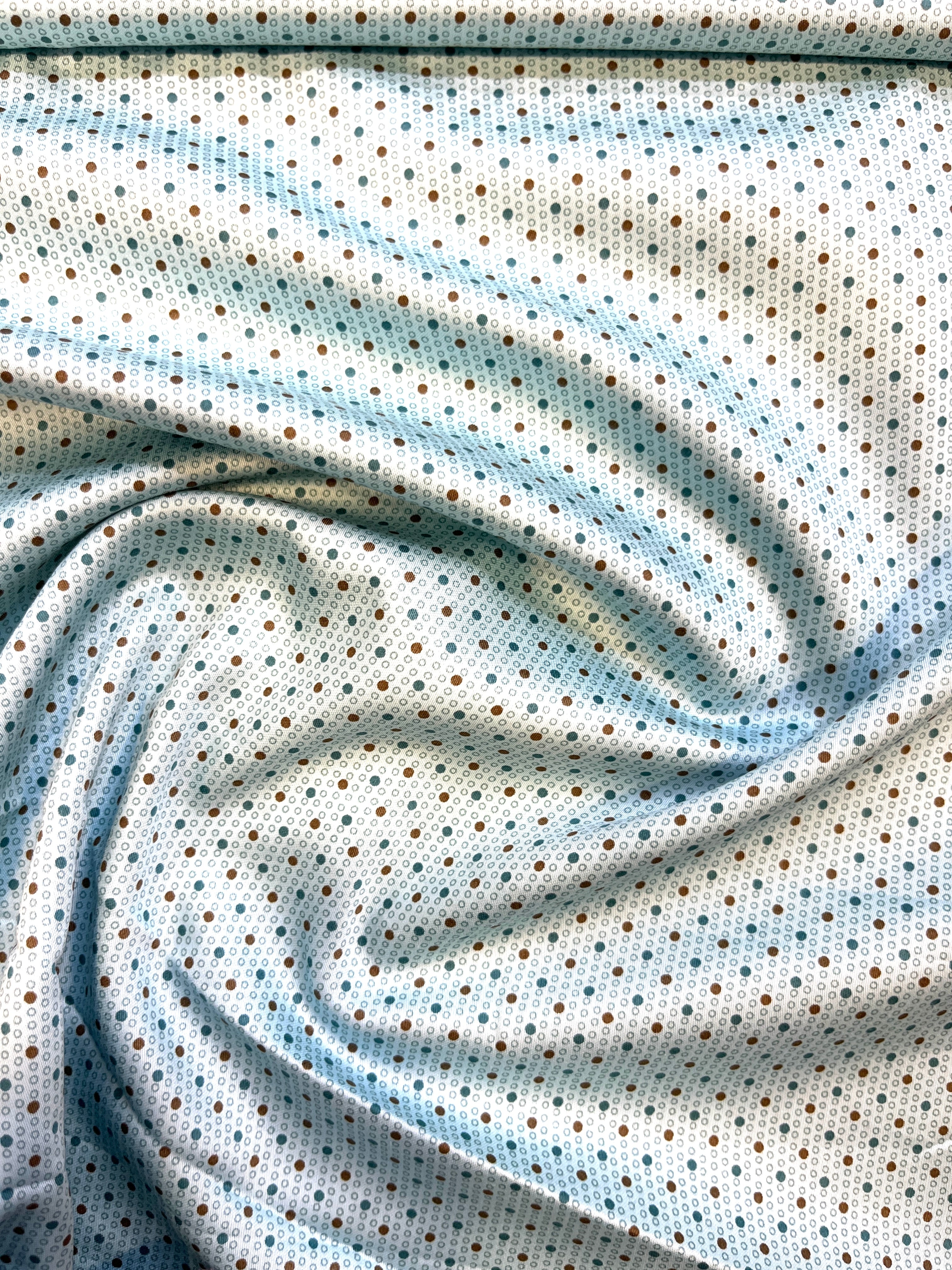 100% Giza Cotton White Printed Shirting Fabric