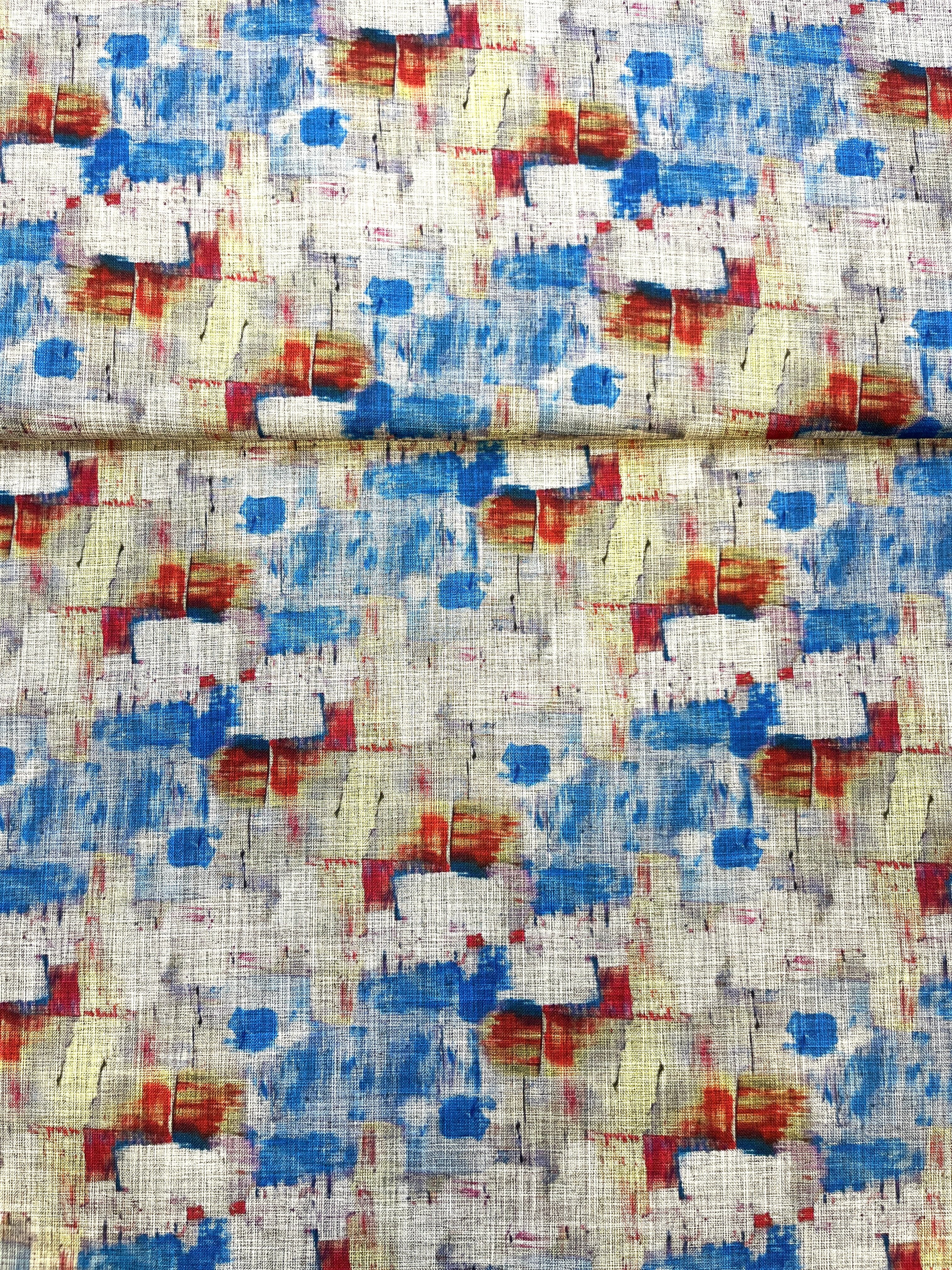 100% Giza Cotton Multicolored Printed Shirting Fabric