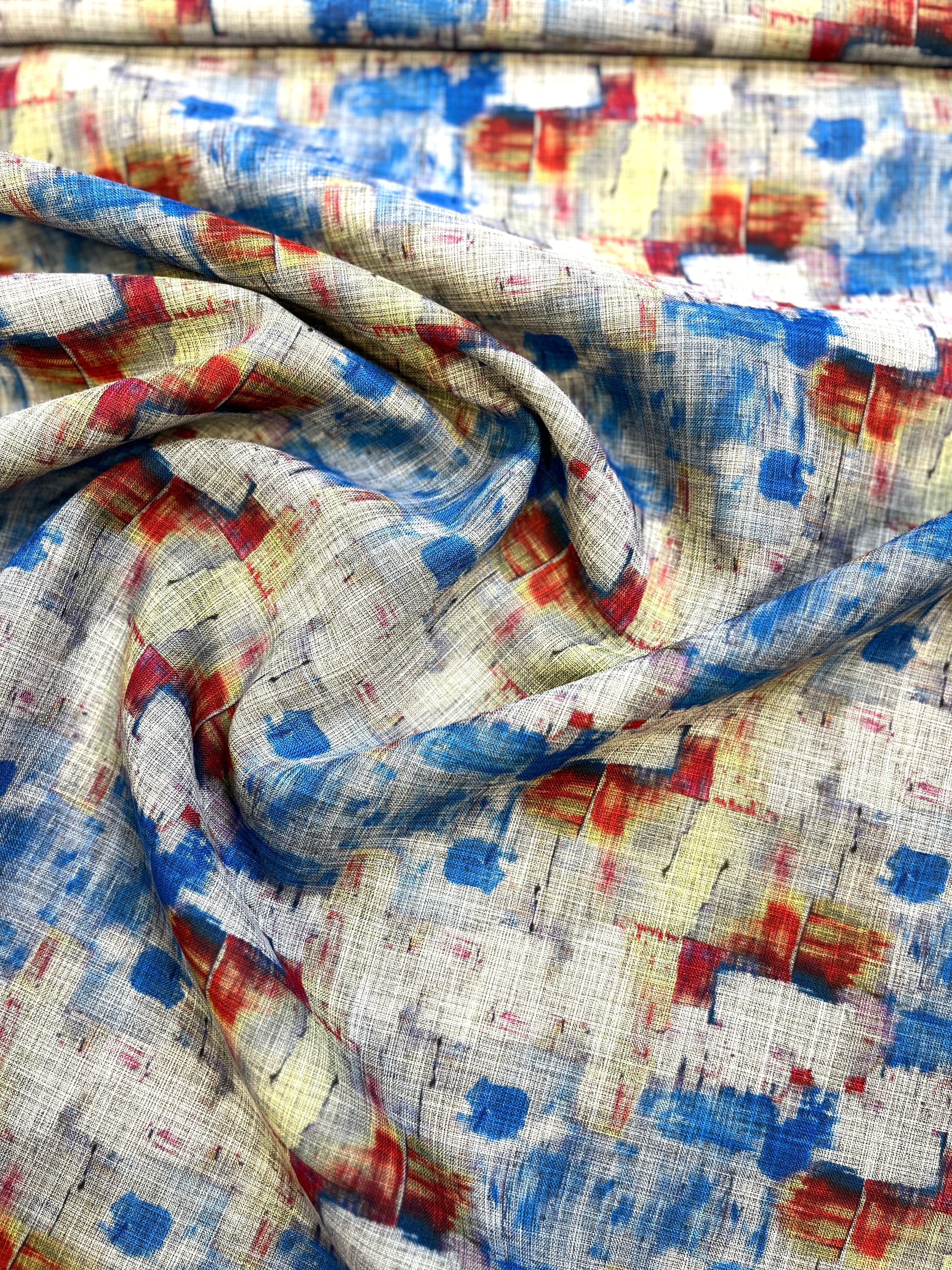 100% Giza Cotton Multicolored Printed Shirting Fabric