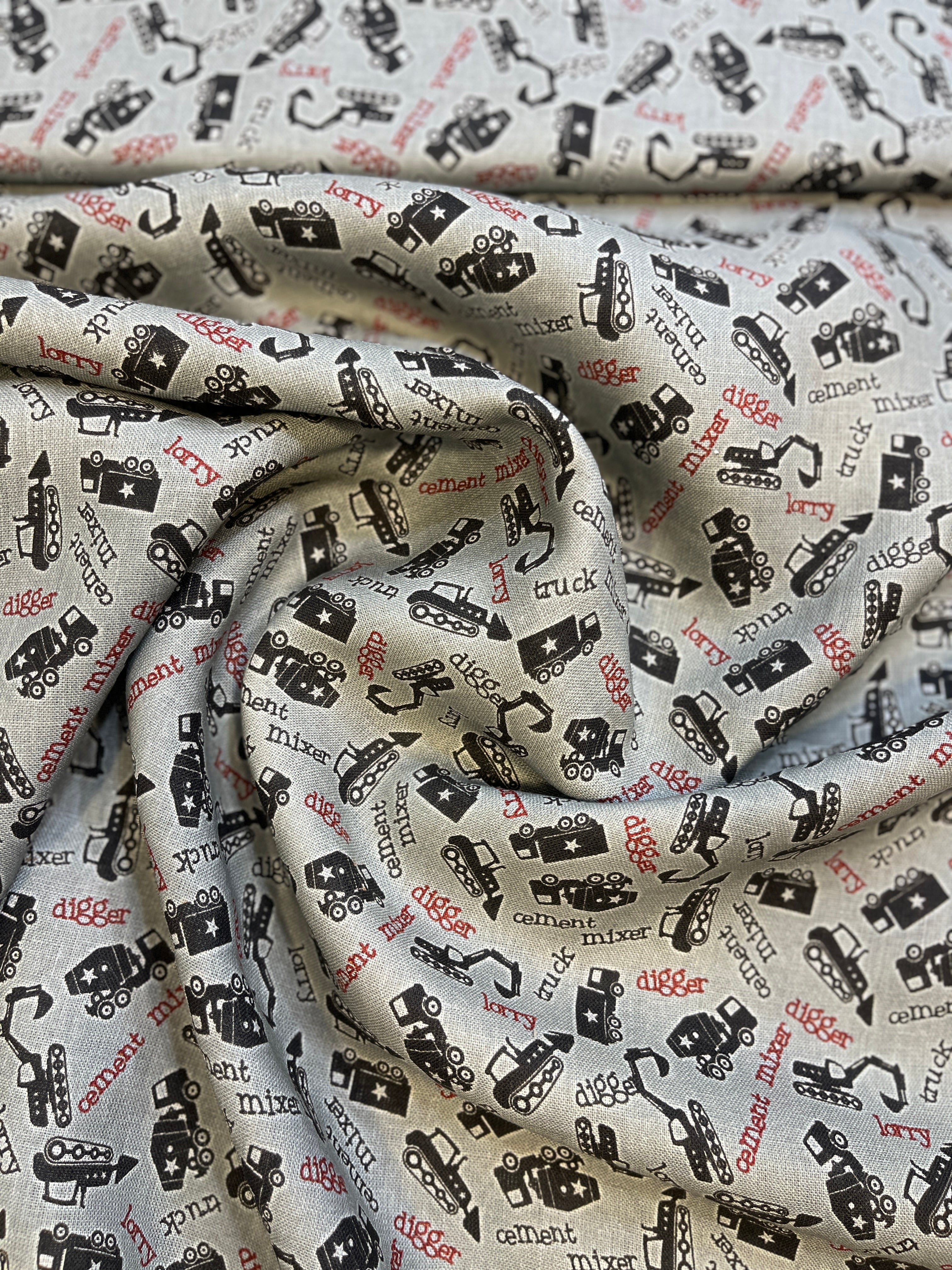 100% Giza Cotton Light Gray Printed Shirting Fabric