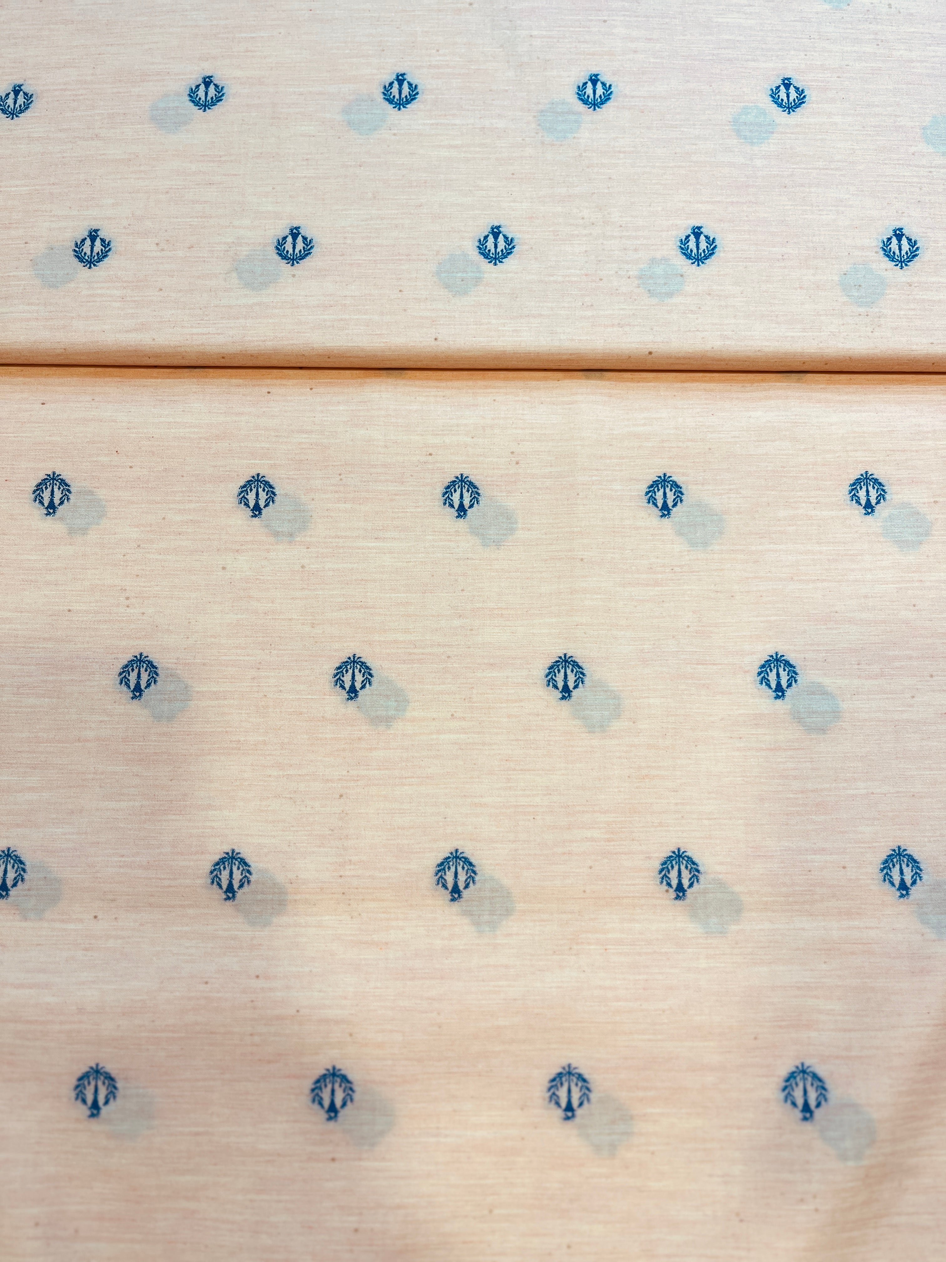 100% Giza Cotton Beige Floral Printed Shirting Fabric