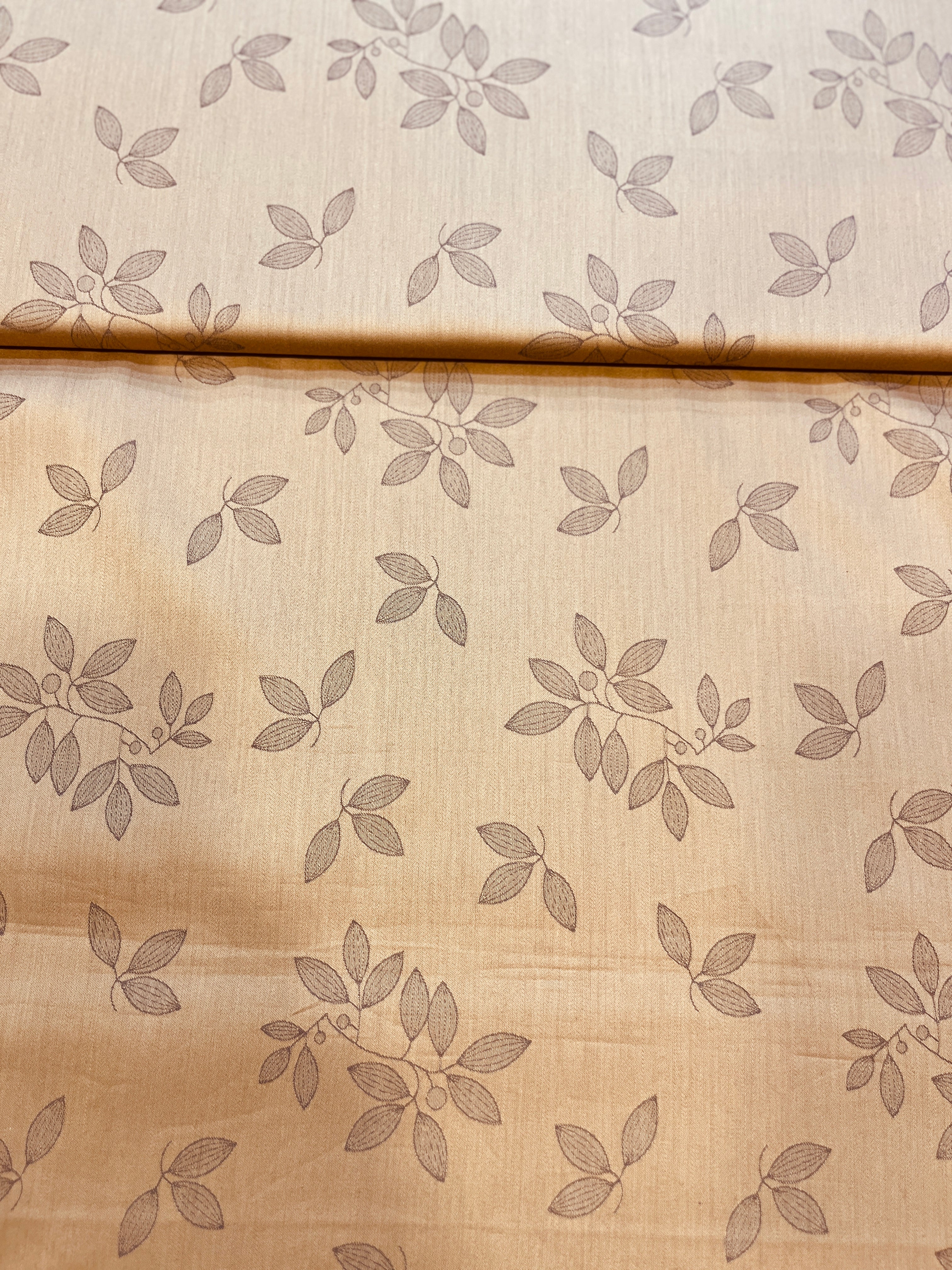 100% Giza Cotton Beige Floral Digital Printed Shirting Fabric