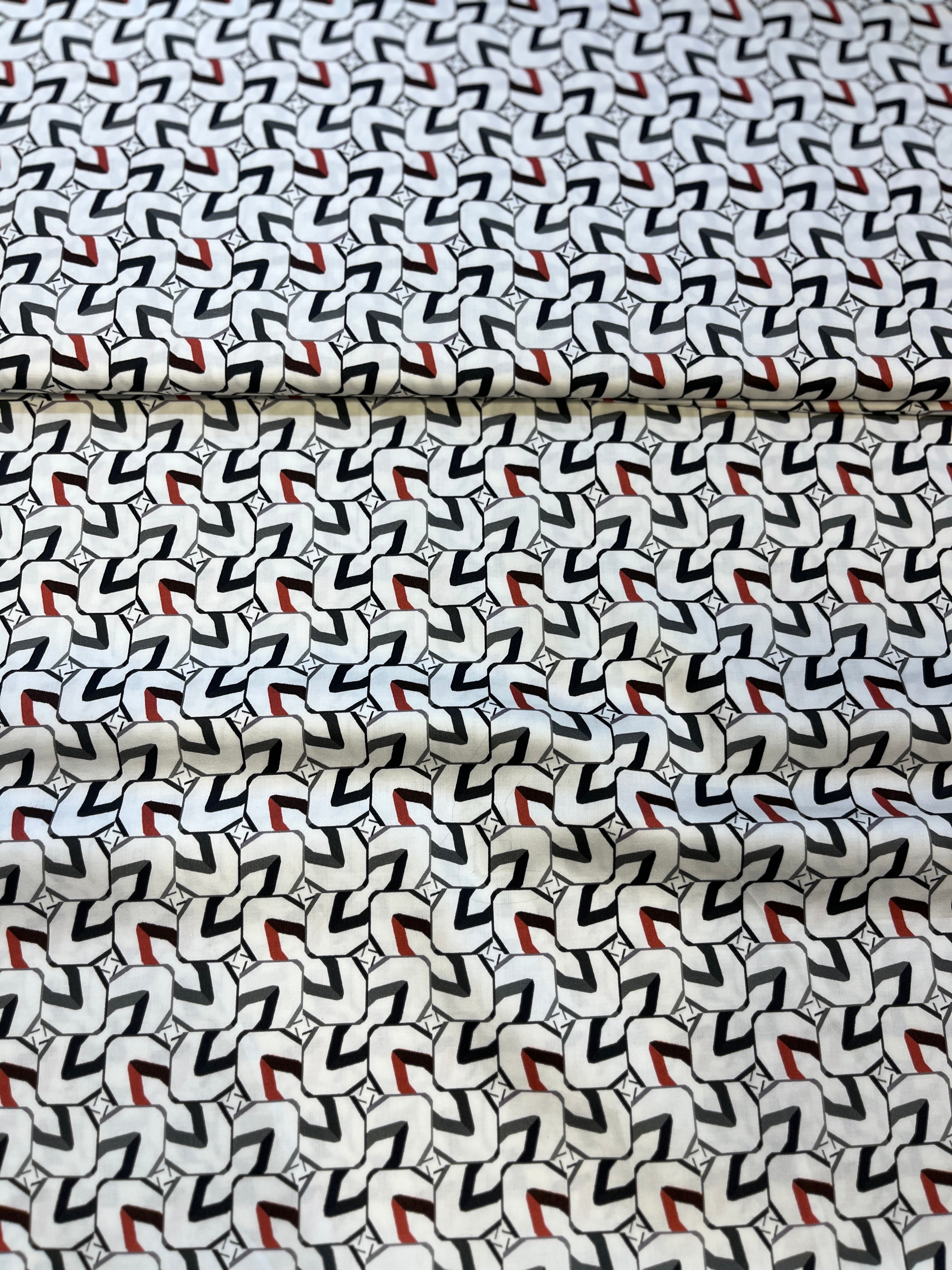 100% Giza Cotton Black Abstract Printed Shirting Fabric