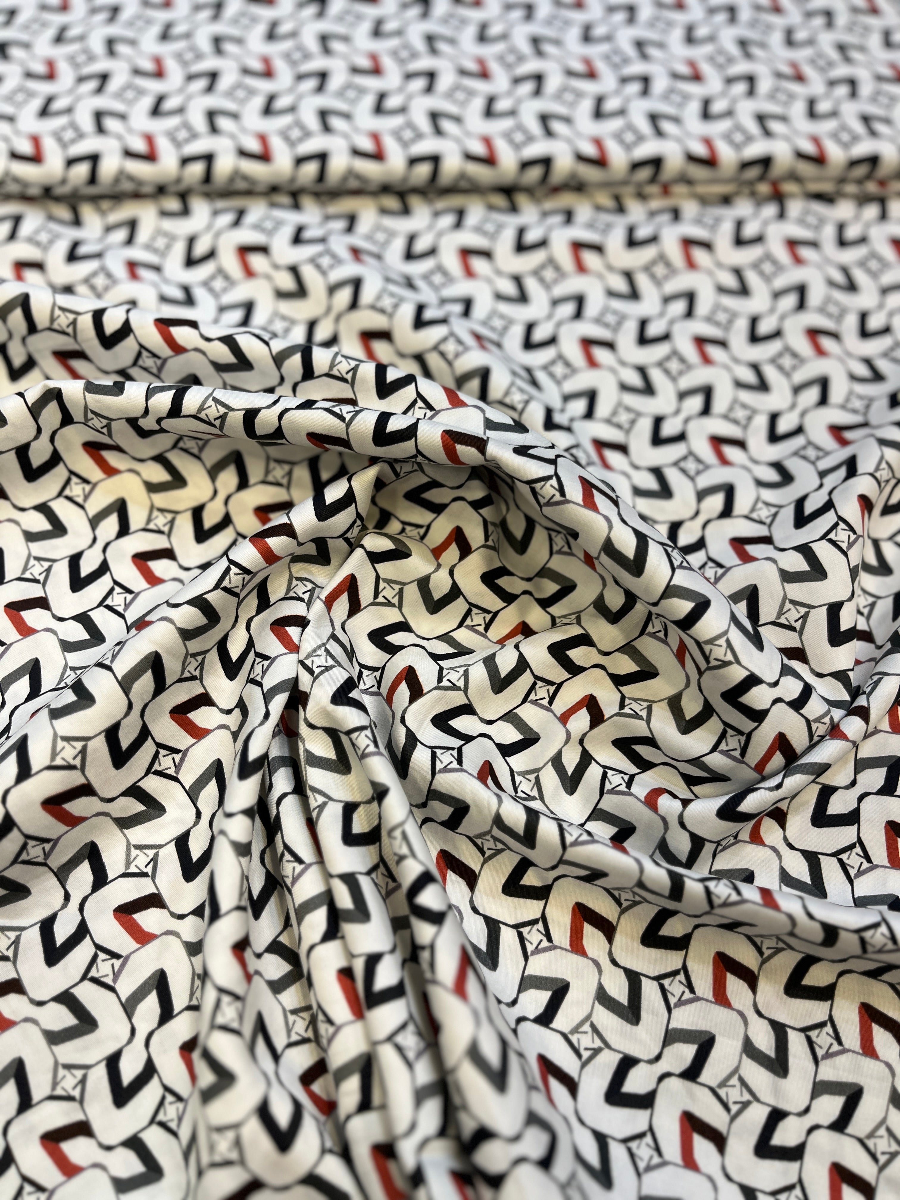 100% Giza Cotton Black Abstract Printed Shirting Fabric