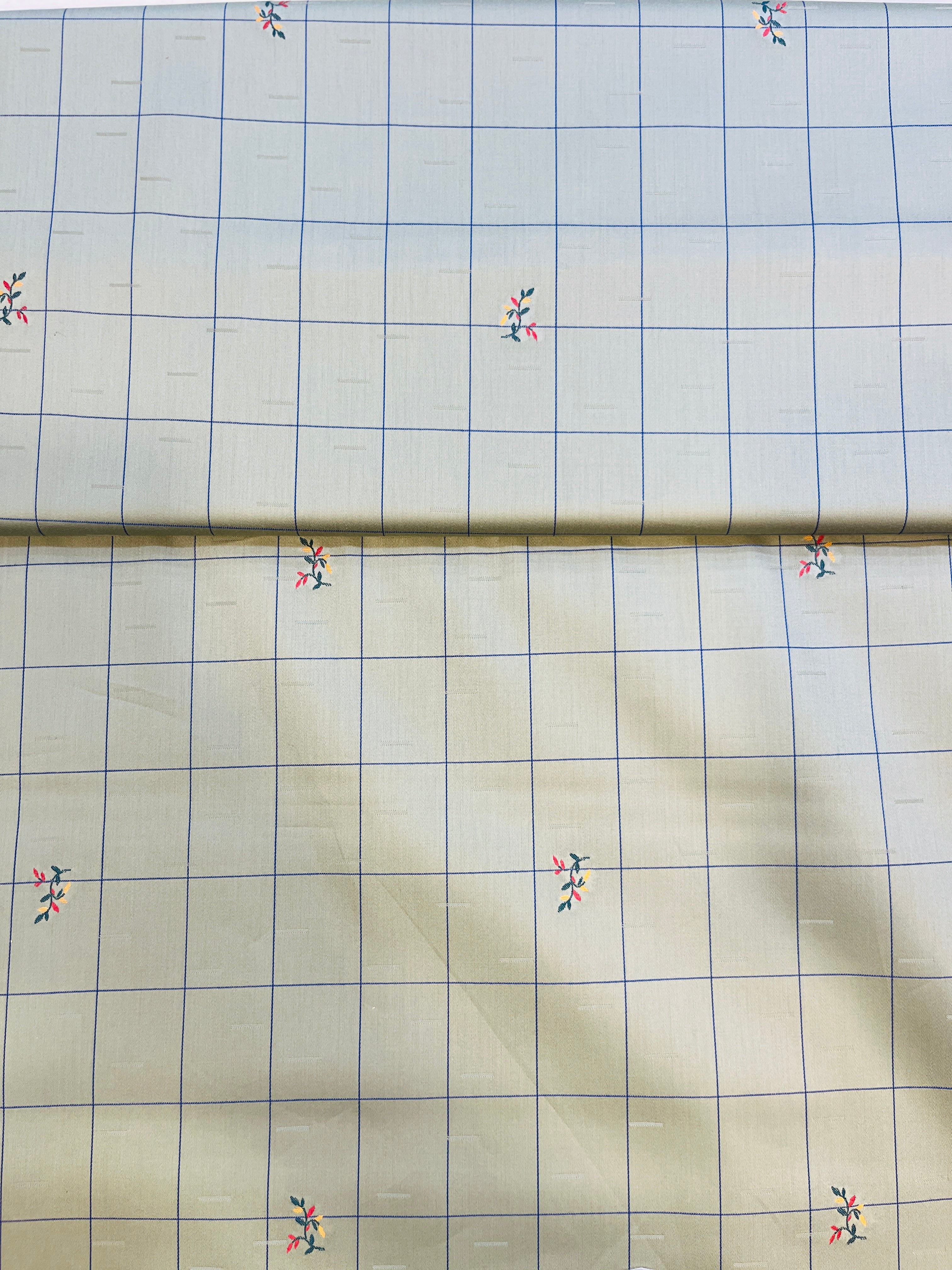 100% Giza Cotton Traditional Light Green Printed Shirting Fabric