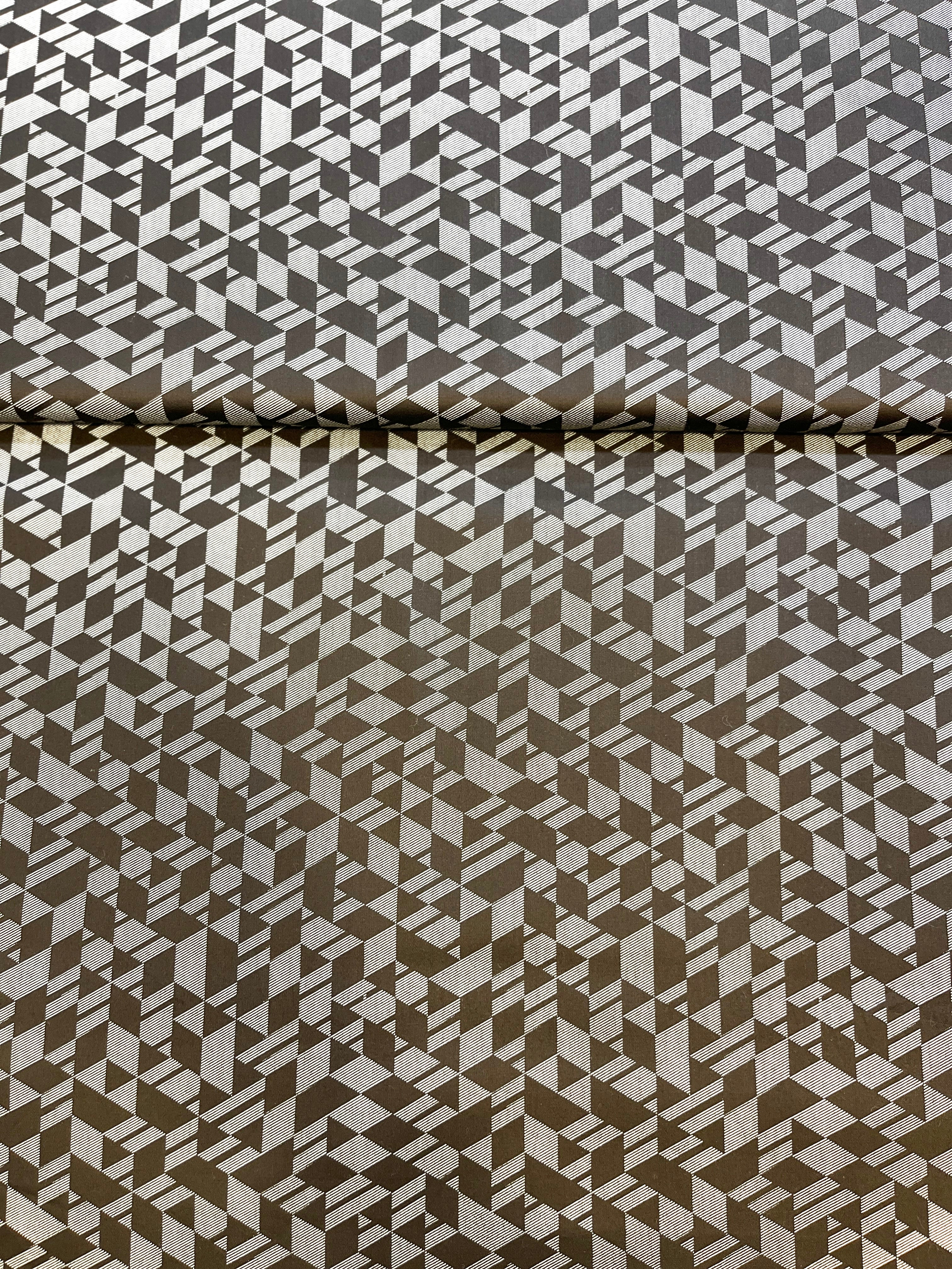 100% Giza Cotton Black Abstract Printed Shirting Fabric