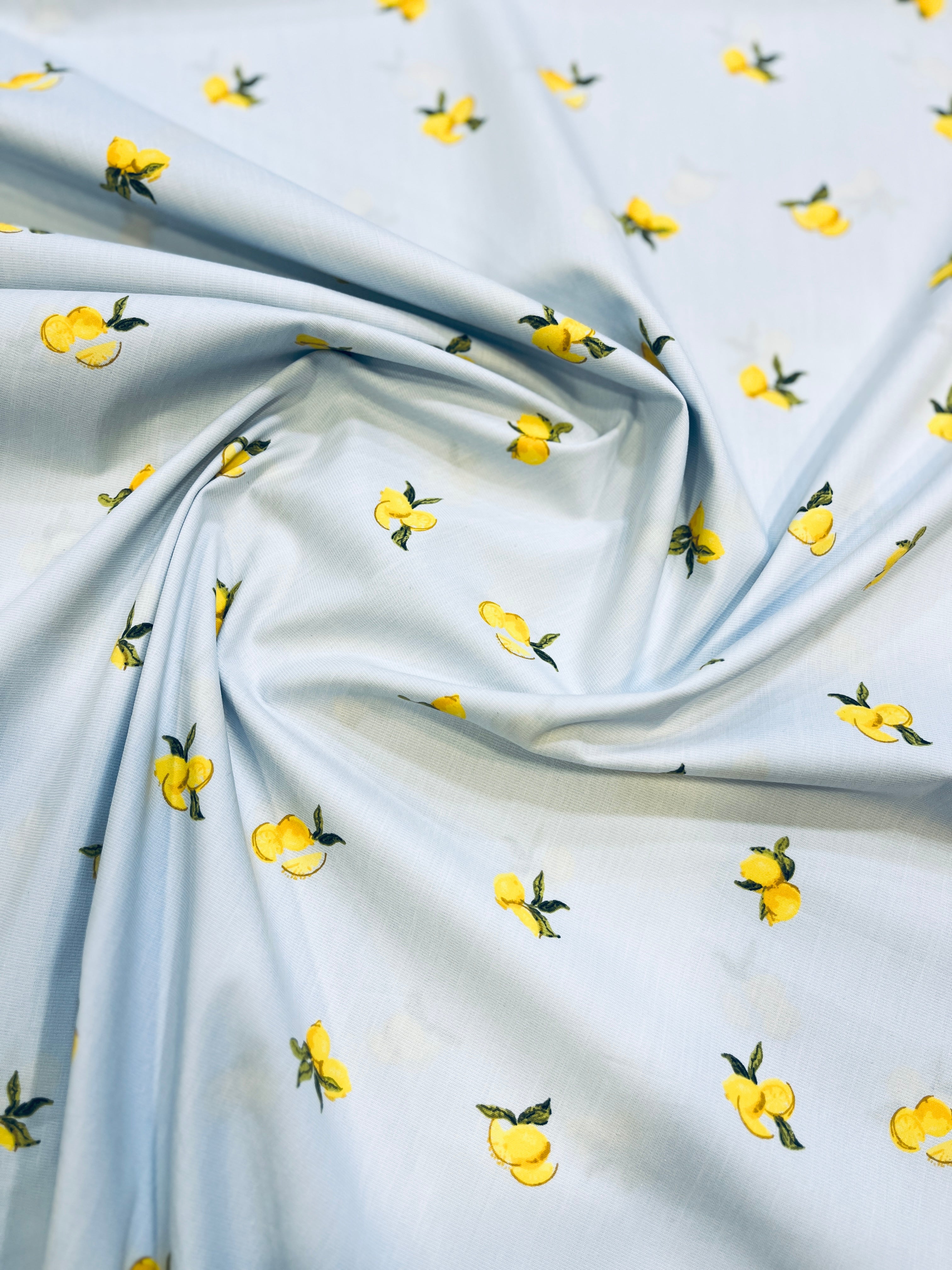 100% Giza Cotton White Floral Printed Shirting Fabric
