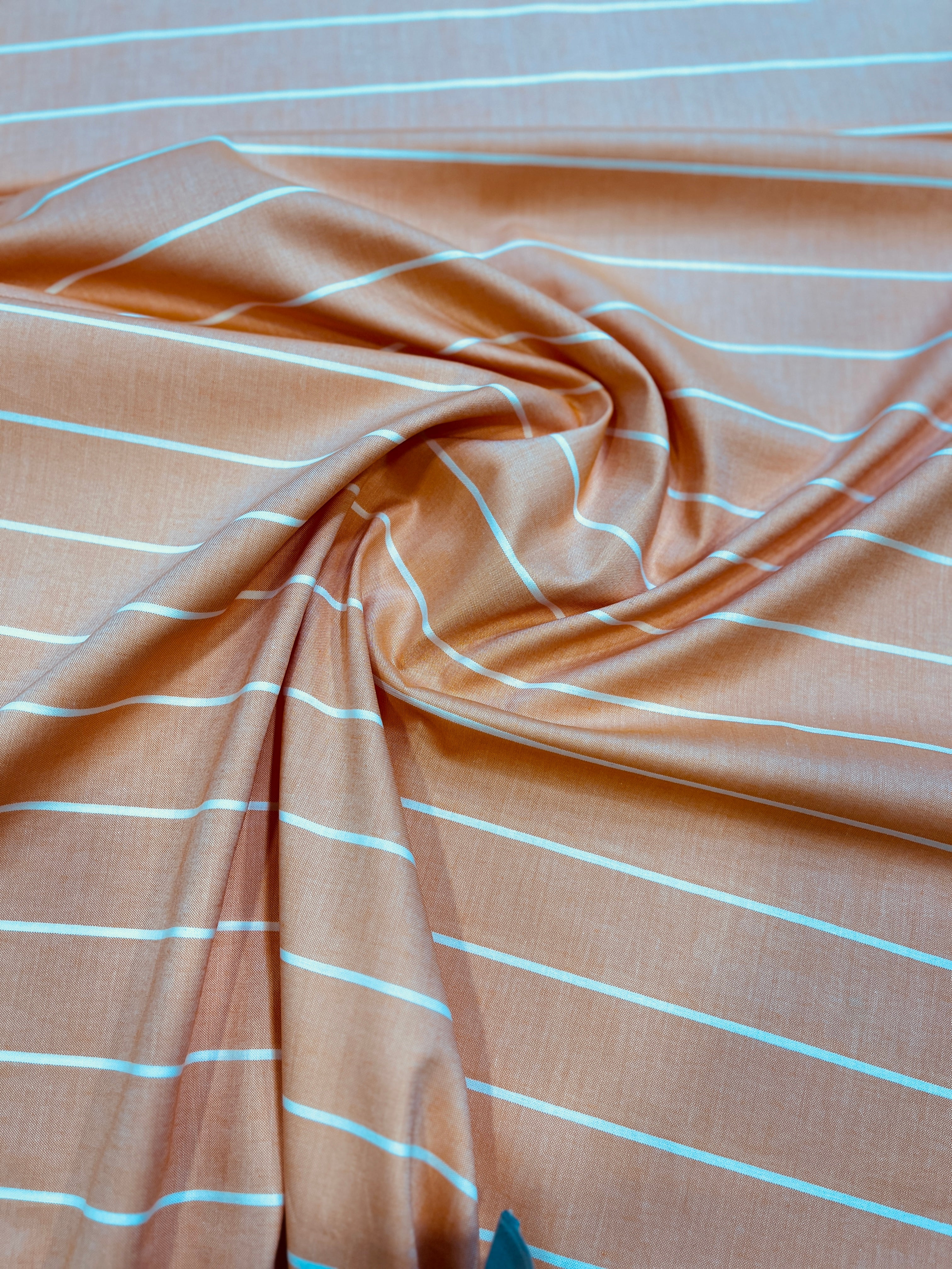 100% Giza Cotton Orange Check Fabric