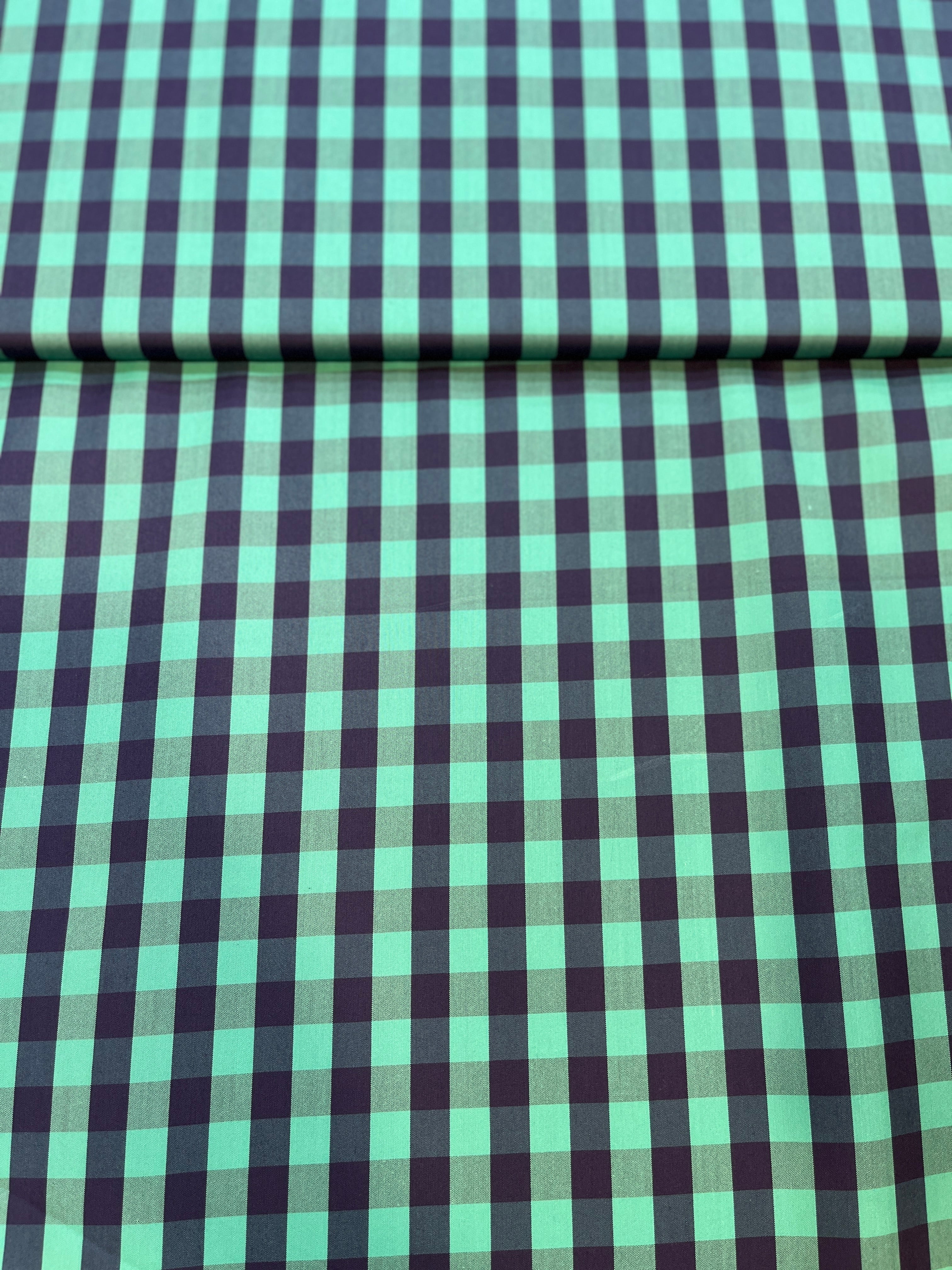 100% Giza Cotton Checked Shirt (Rusty Grey/Green)