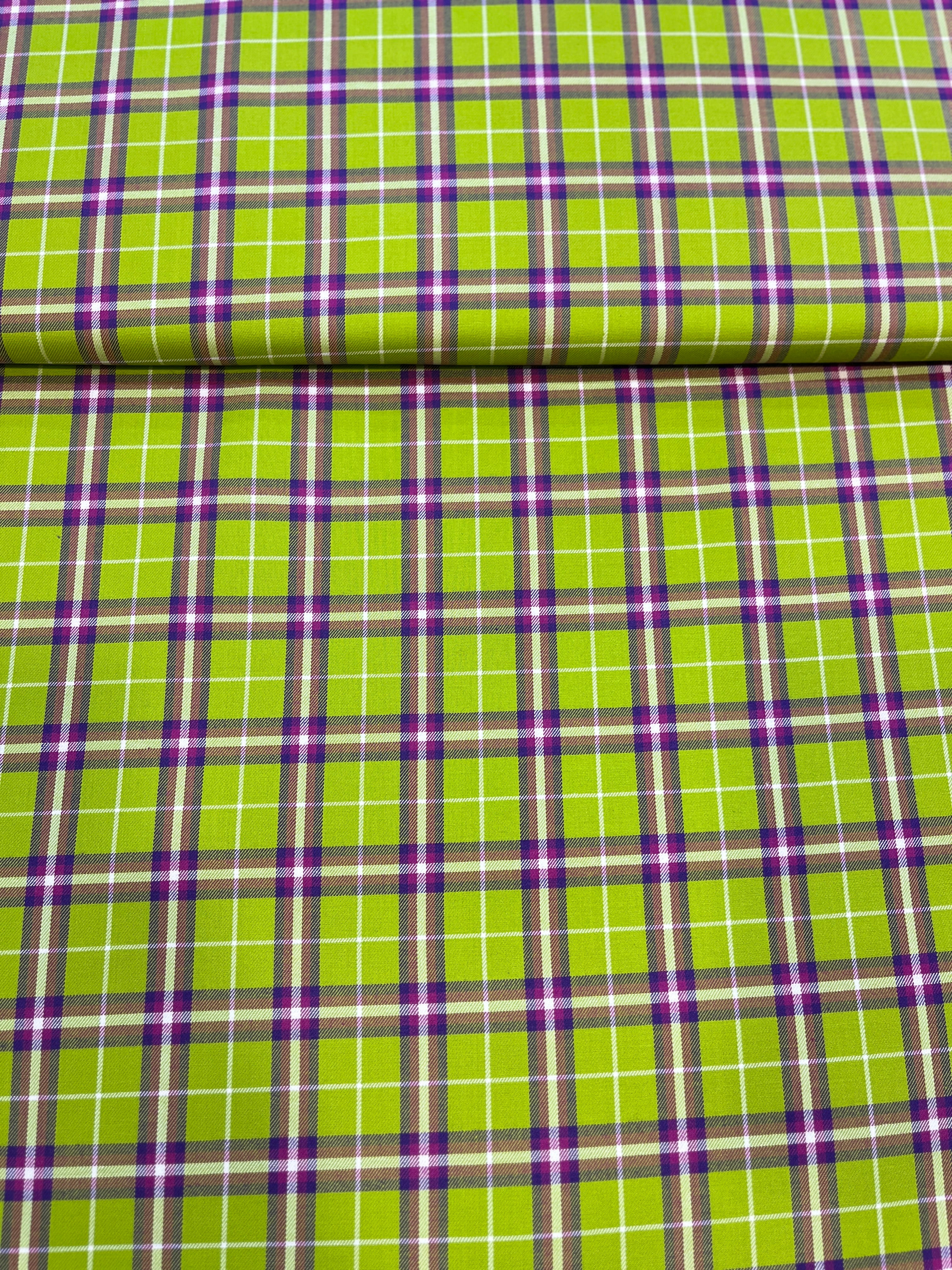 Parrot Green 100% Giza Cotton Checked Shirt