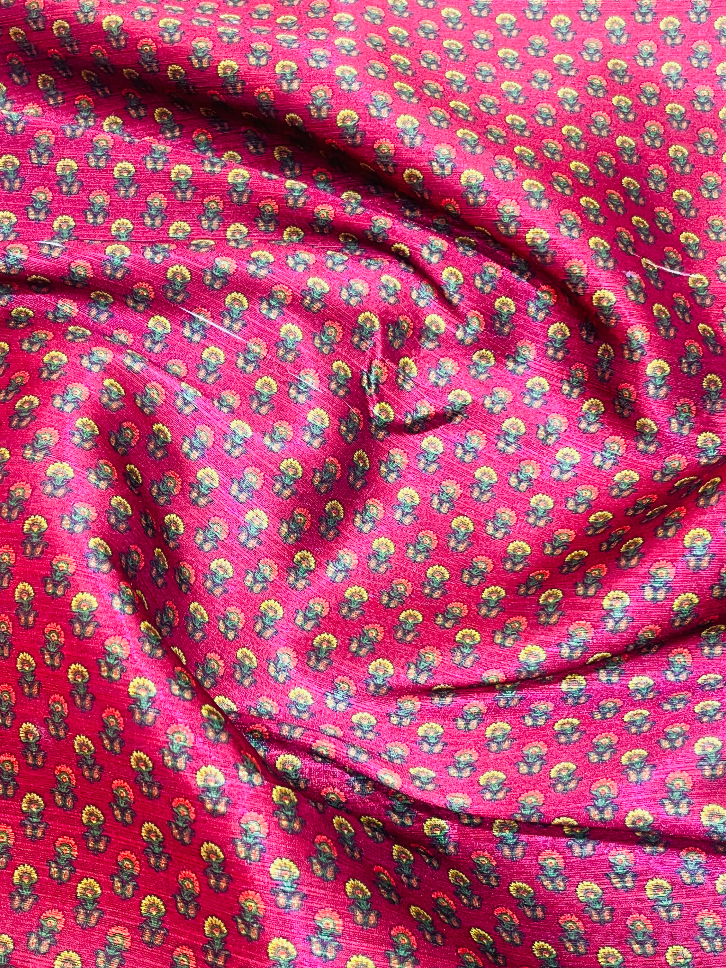 Pink Floral silk kurta  Set