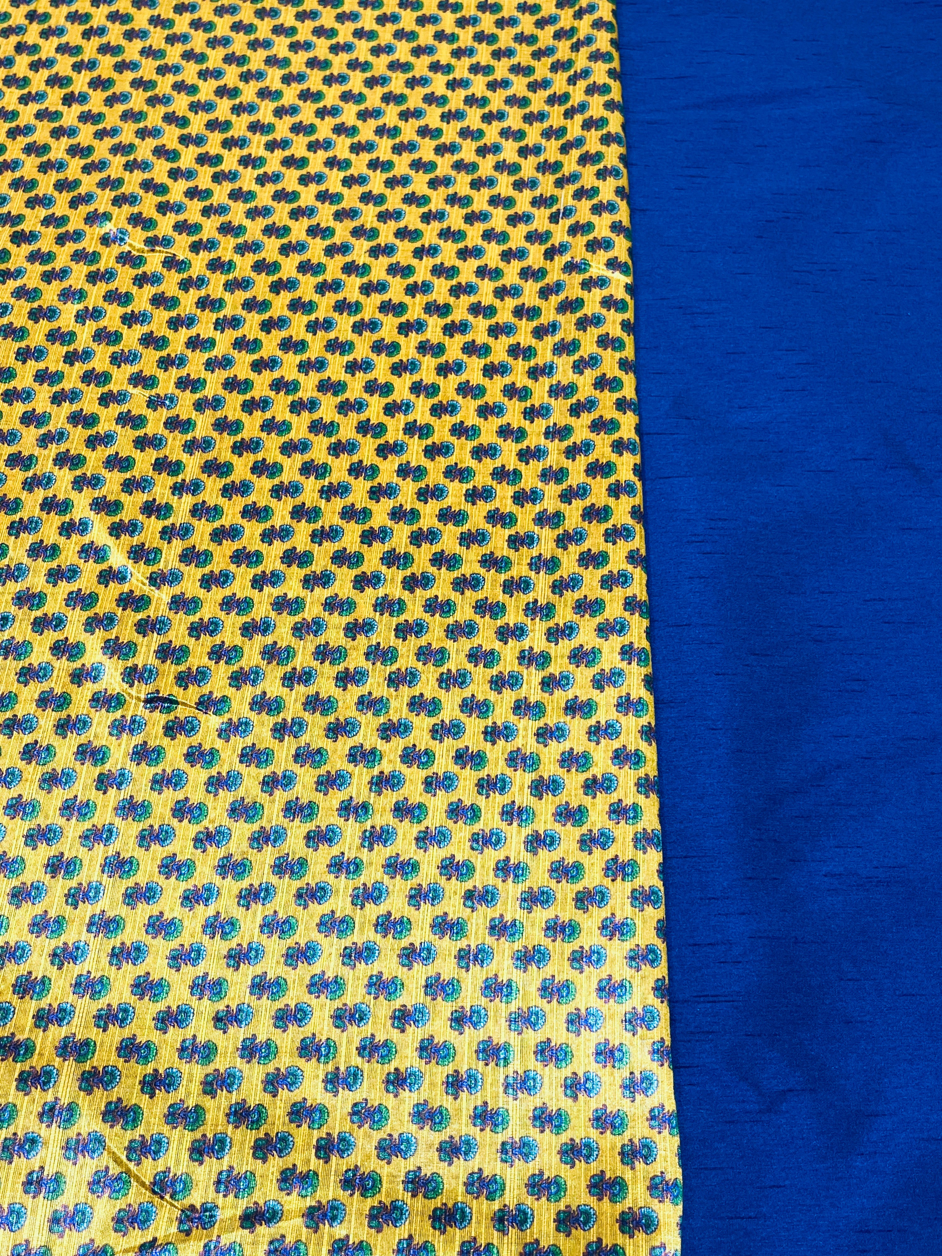 Yellow Silk Printed Kurta Set