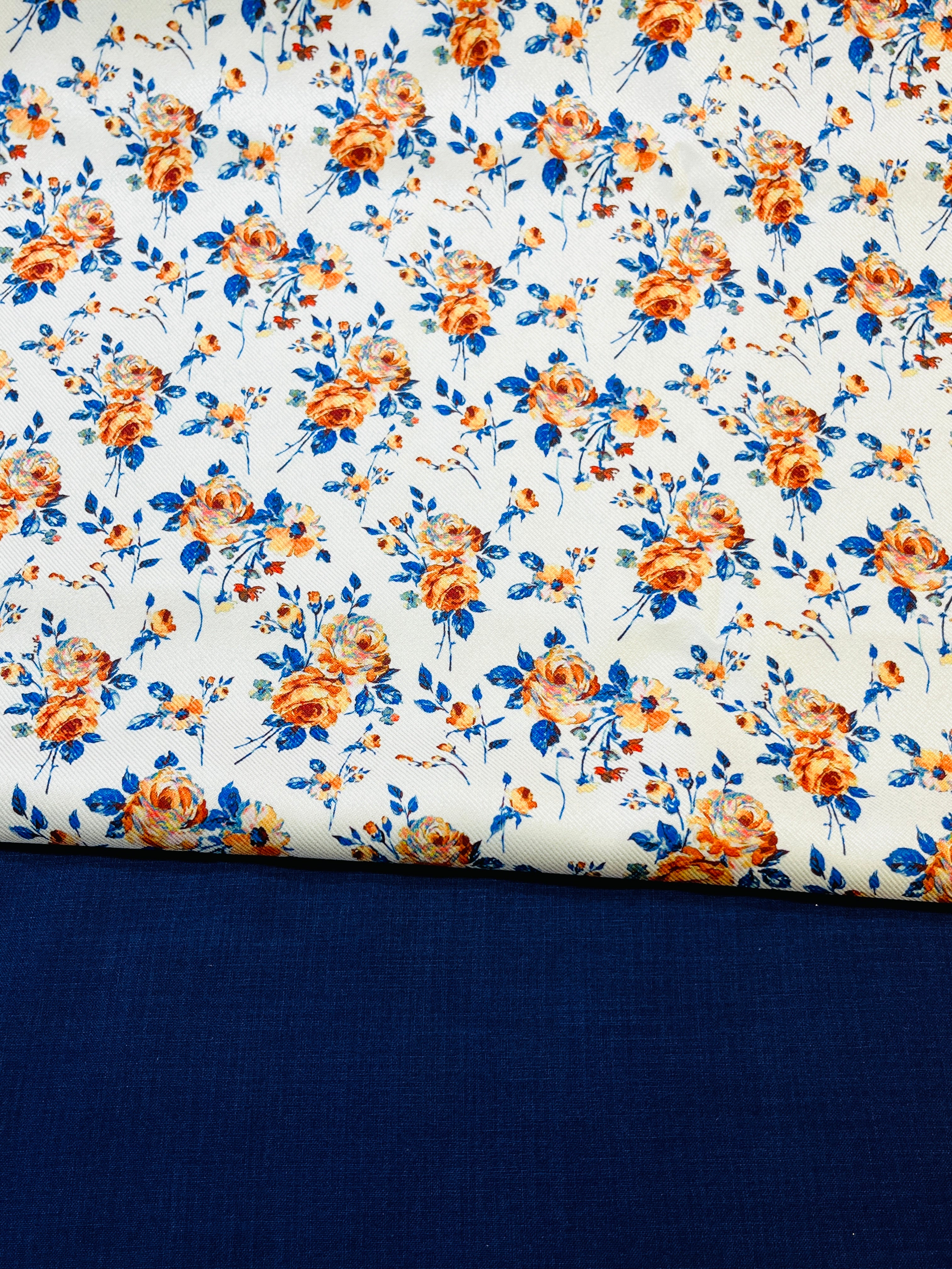 Multicolor Floral Printed jacket wih plain silk Kurta Set