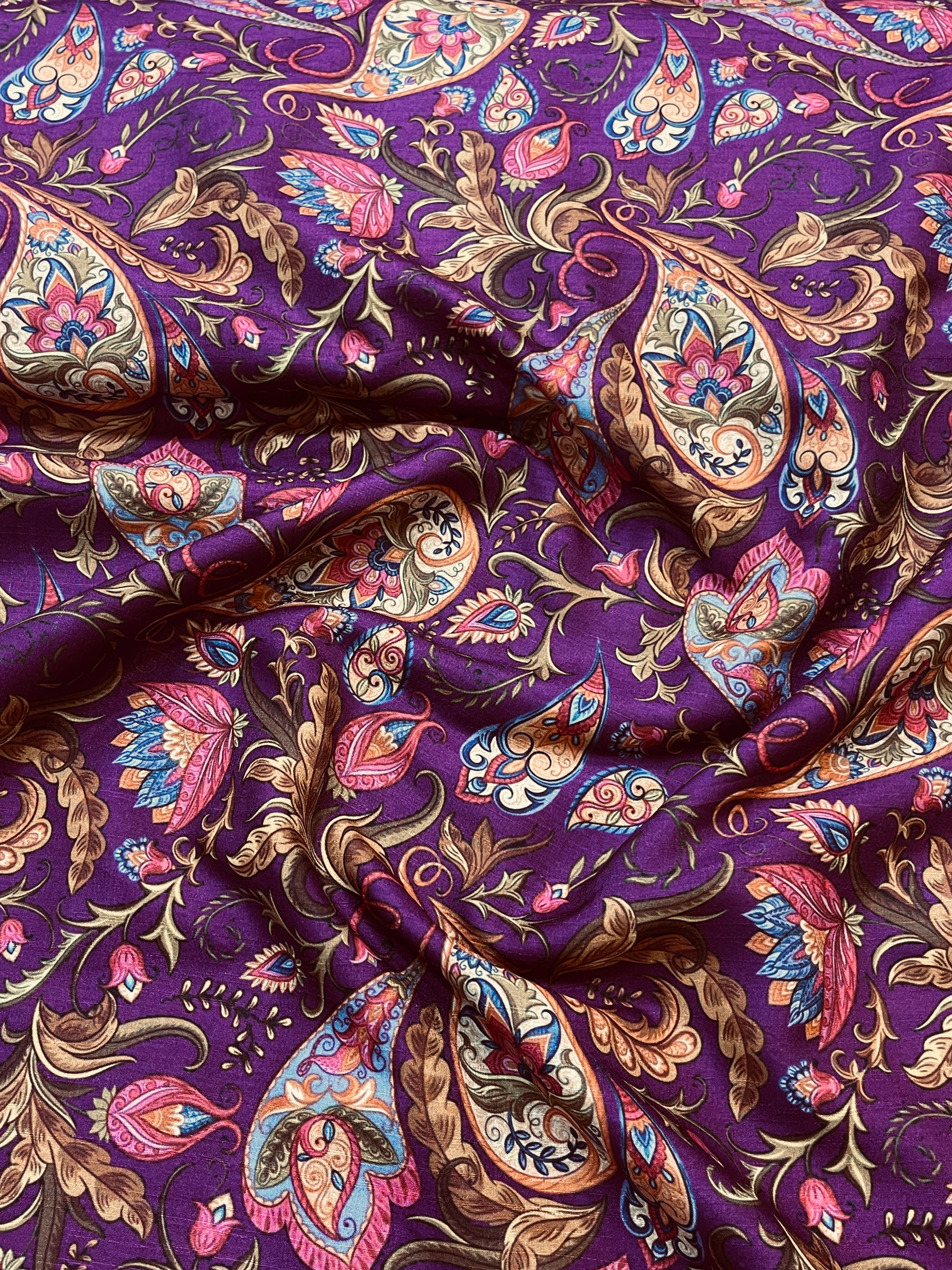 Purple Floral Printed jacket & Silk Kurta and Pajama Set