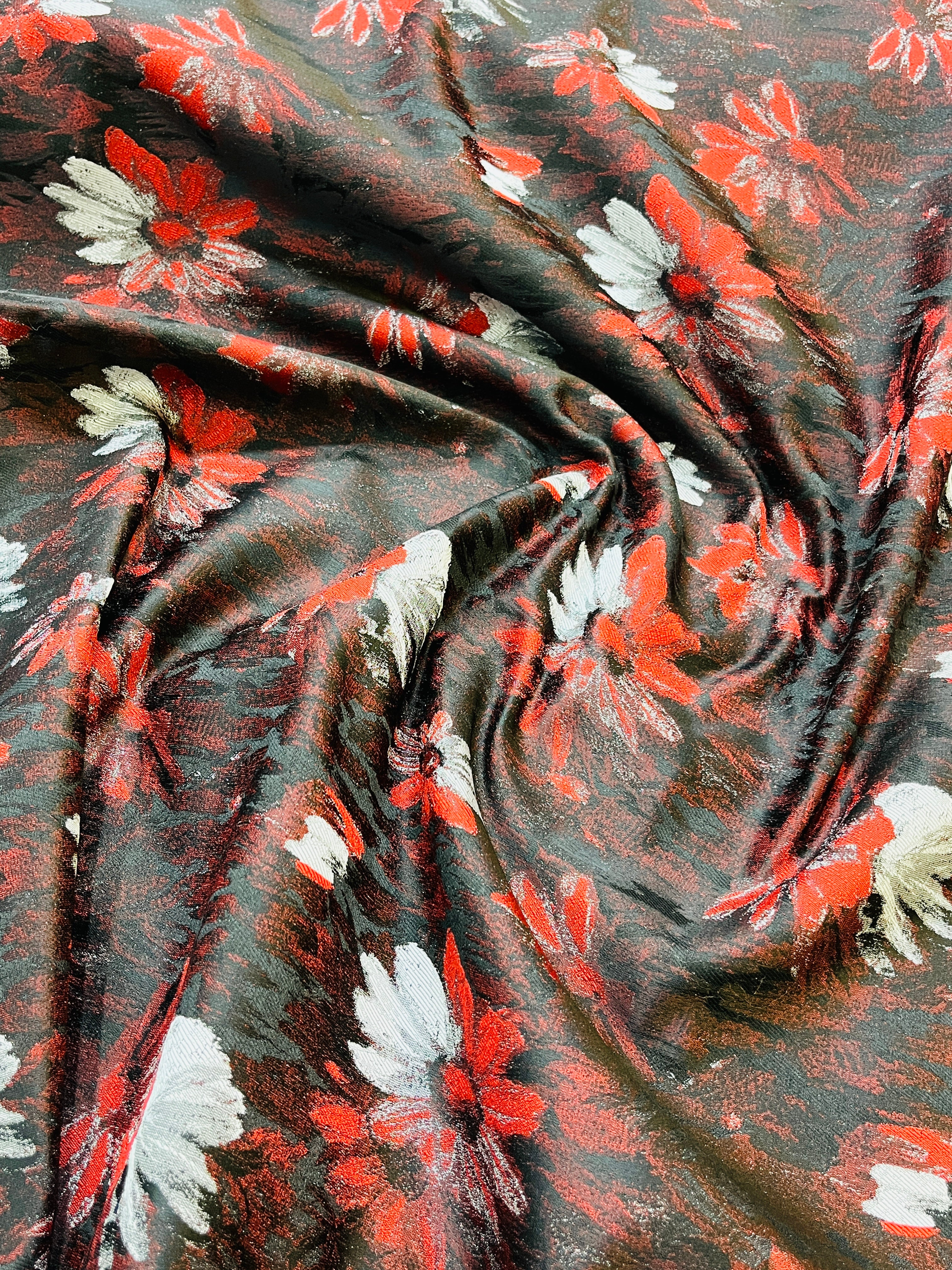 Black Printed jacket with  Silk Kurta and Pajama Set