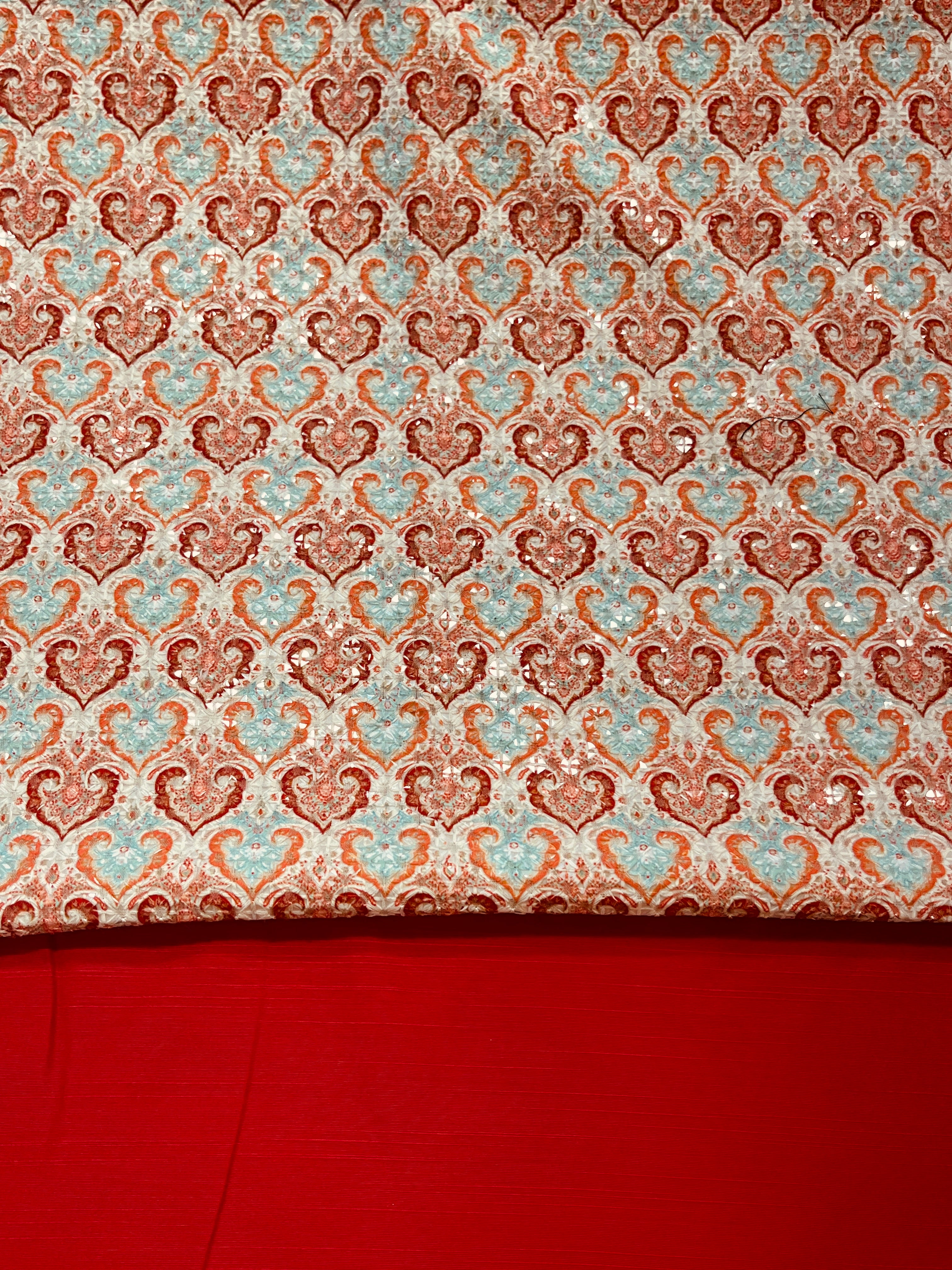 Orange Printed jacket with Silk Kurta and Pajama Set