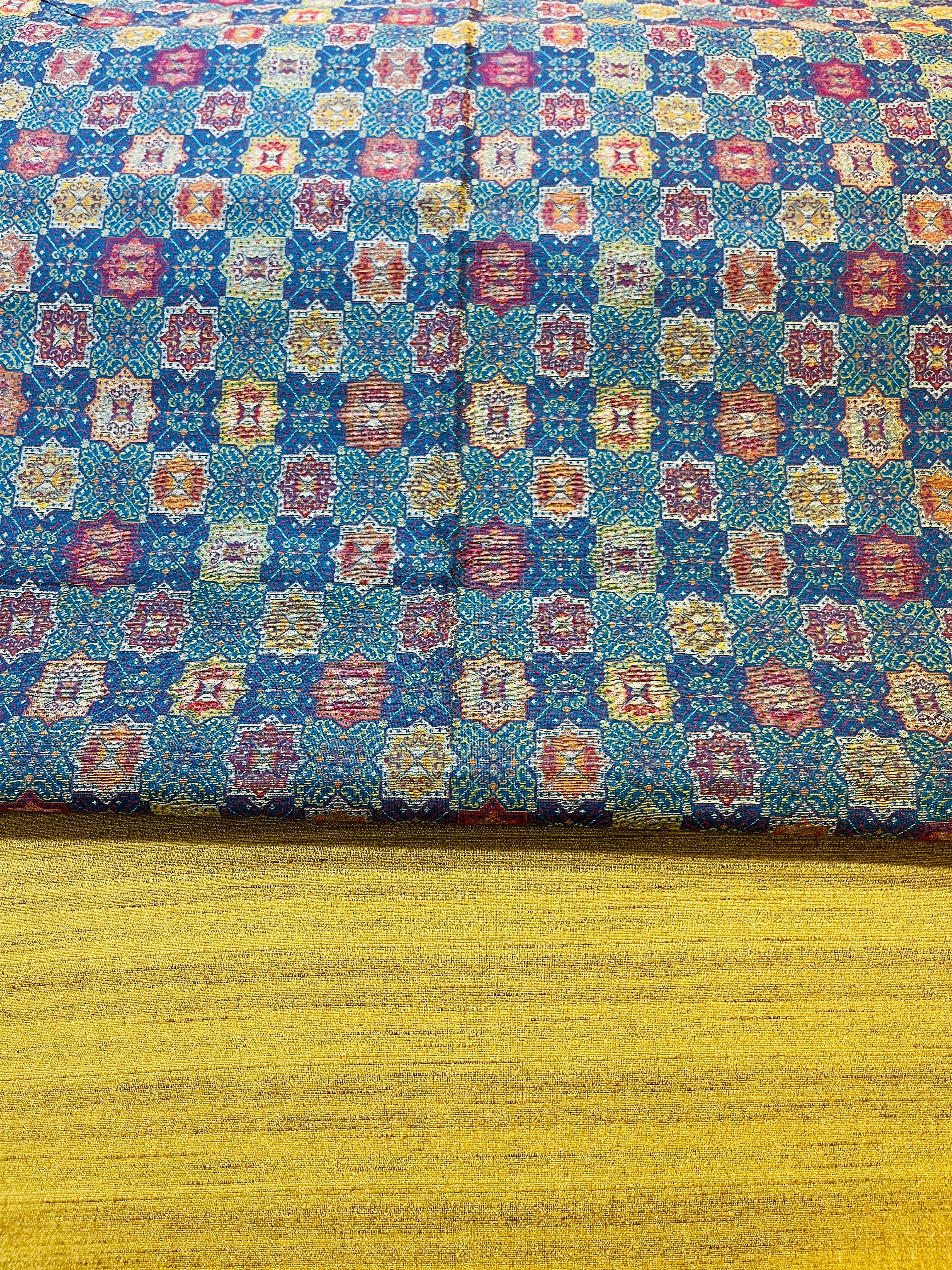 Multicolor Printed Jacket with Silk Kurta and Pajama Set