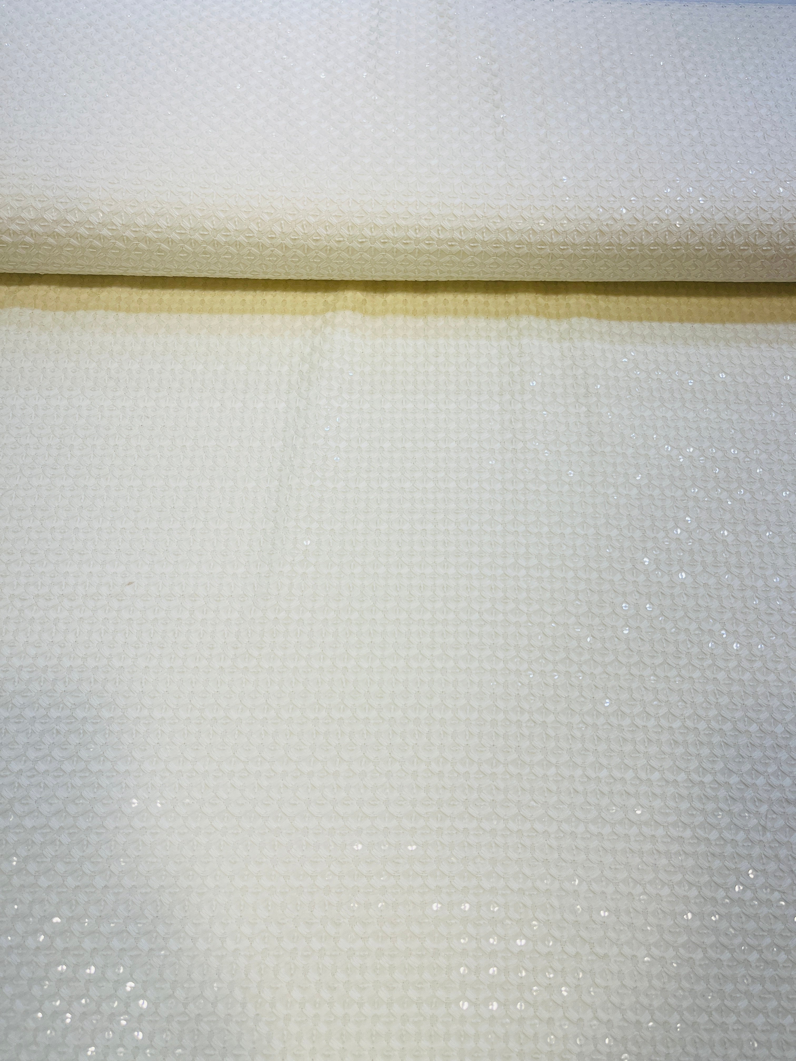 Elegant Off-White Chikankari Kurta Fabric