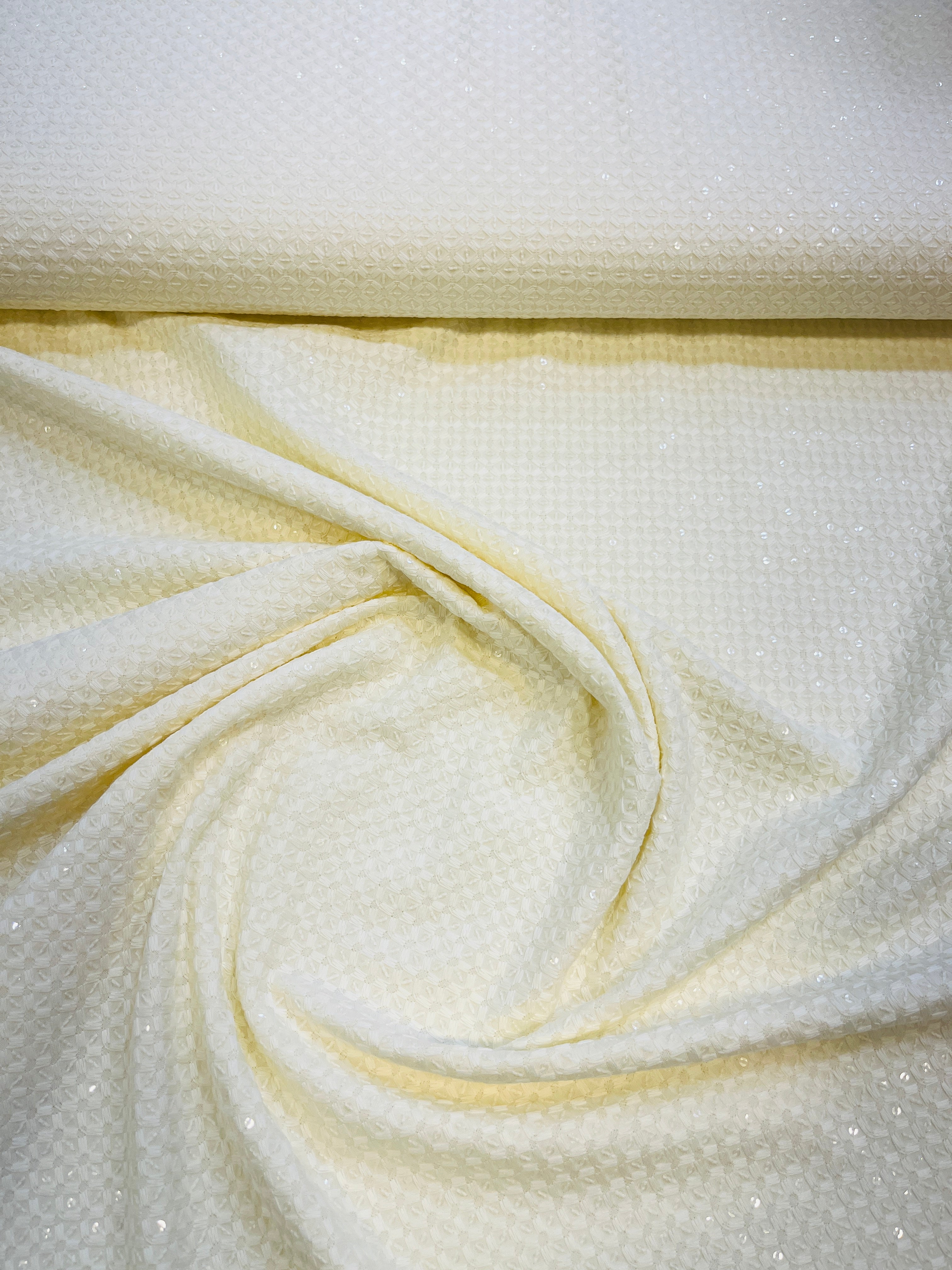 Elegant Off-White Chikankari Kurta Fabric