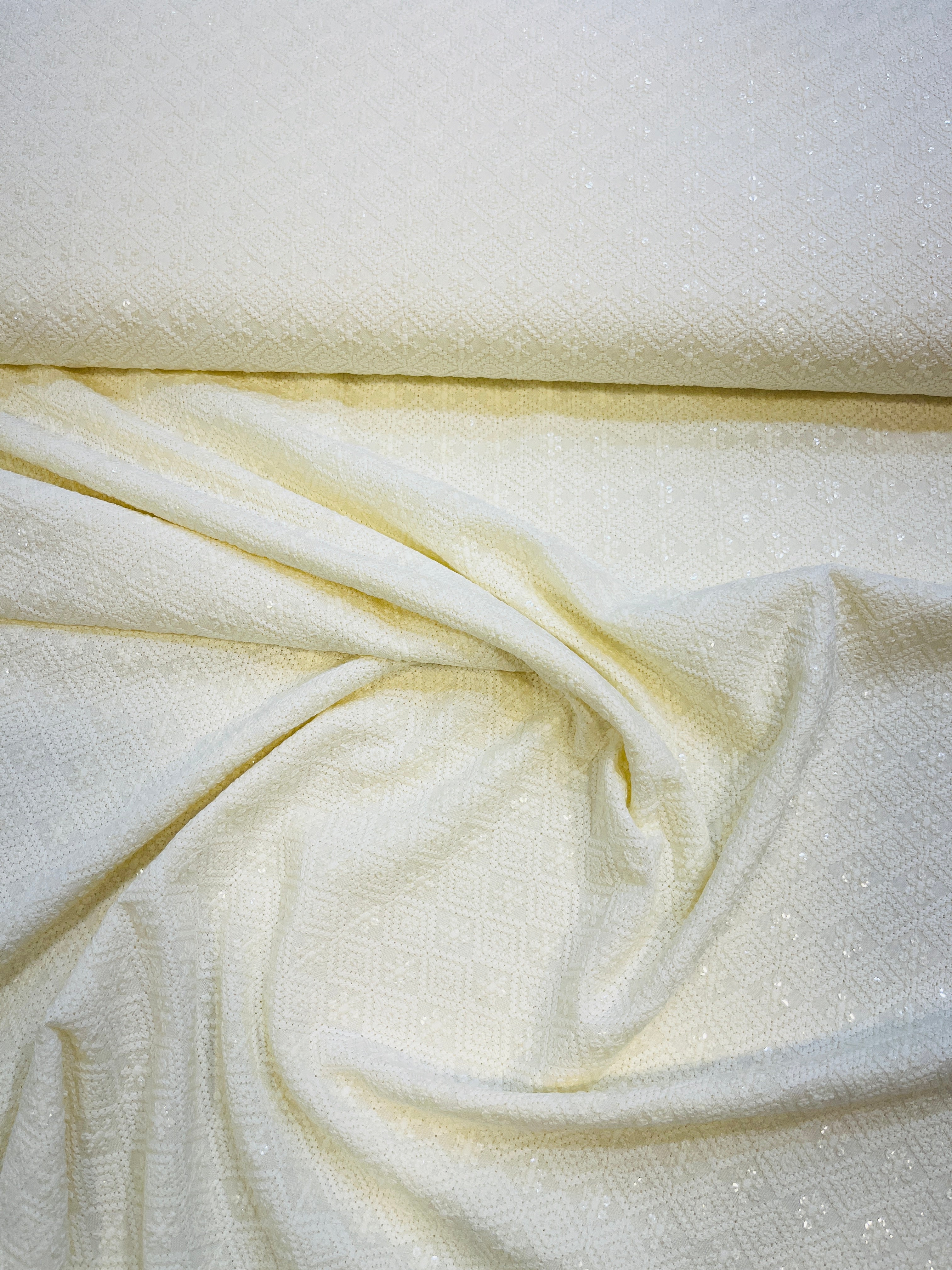 Elegant Ivory Chikankari Kurta Fabric