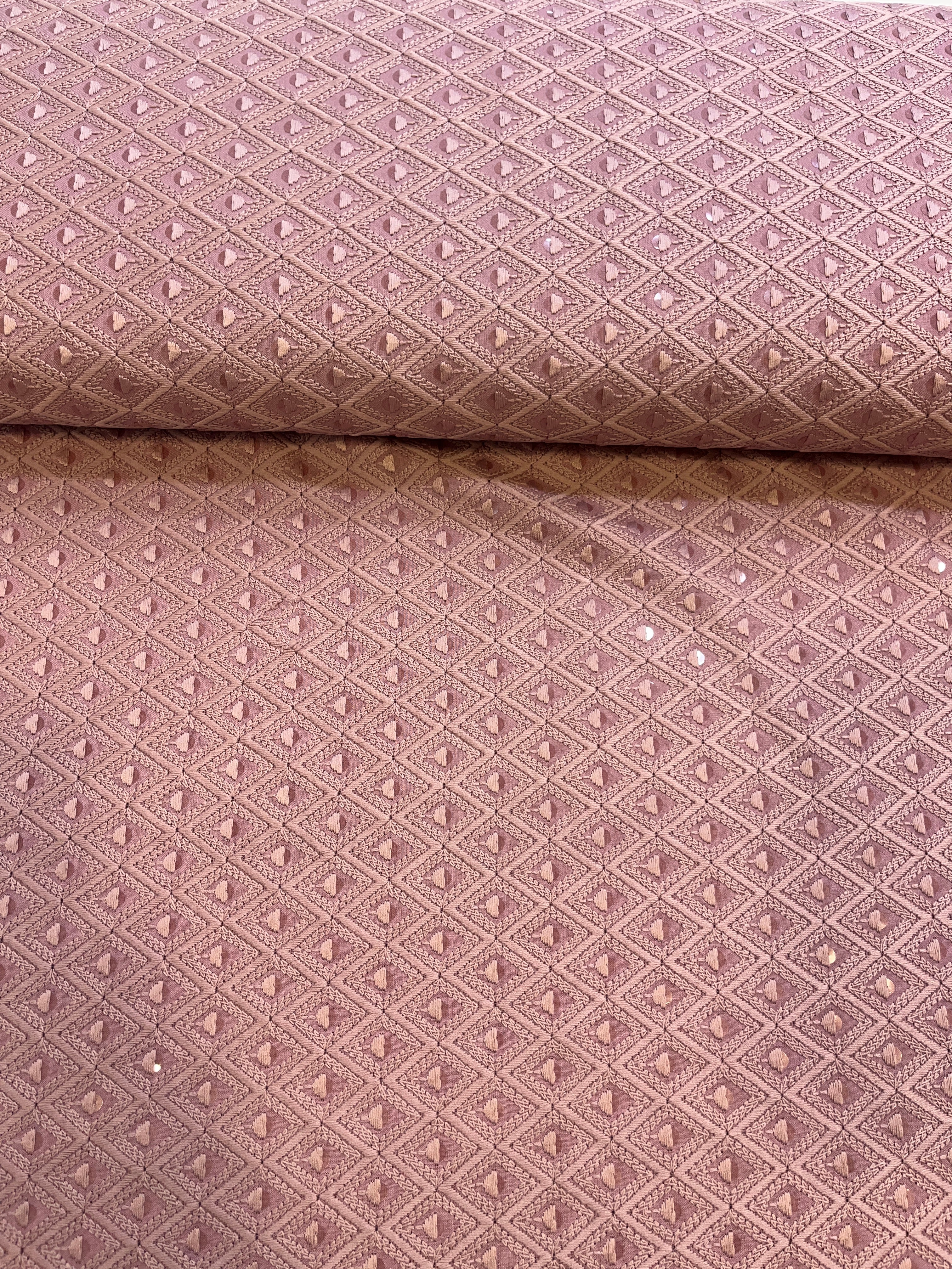 Elegant Mauve Chikankari Kurta Fabric