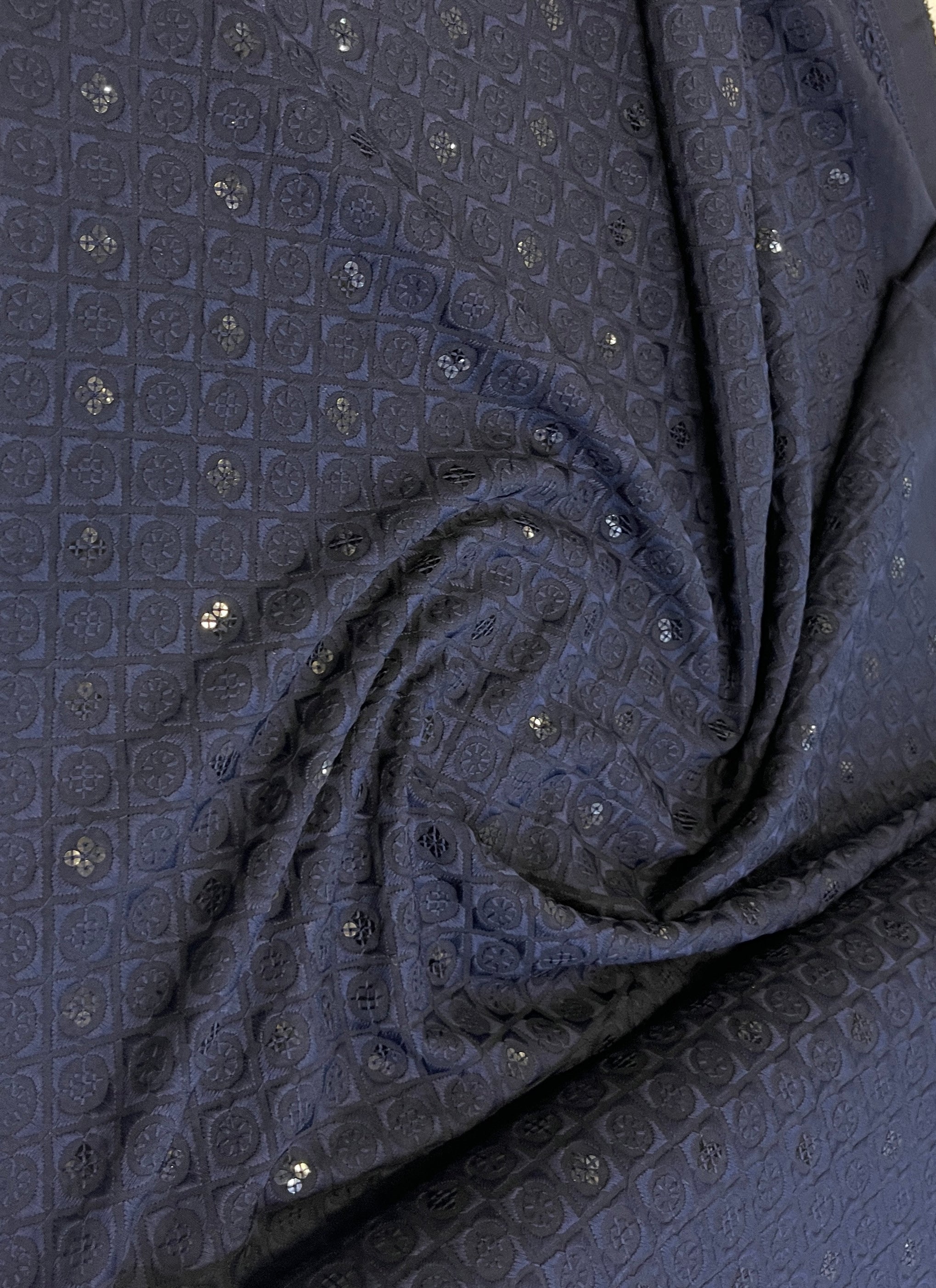 Midnight Elegance Chikankari Kurta